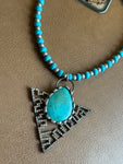 Art by Amy “Desert Light” Turquoise & Crystal Triangle Necklace