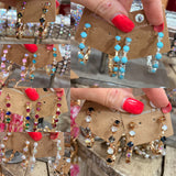 Rainbow Luxe Crystal Hoops