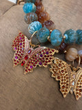 Chromatic Butterfly Acrylic Necklace - Teal or Brown