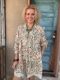Wildflower Leopard Hoodie Dress