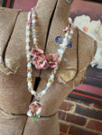 A Rare Bird: Round Top Ceramic Rose Necklace