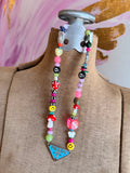 Funky Luxe Necklace by SBC - Lt. Blue/Pink Dice