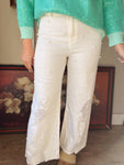 Pearl Trim Straight Leg Pants