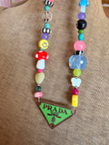 Funky Luxe Necklace by SBC - Lime/Light Blue Dice