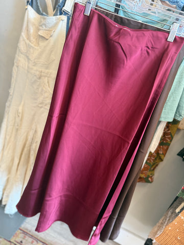 Bourdeaux Satin Skirt