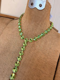 Electric Lime Crystal Lariat Necklace