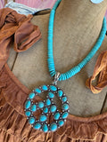 Turquoise Howlite Peace Statement Necklace