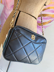 Caroline Hill Fiona Crossbody Black Quilted