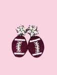 Maroon Football Earrings