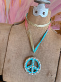 Turquoise Peacekeeper Sari Necklace