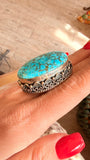 Wild Vein Turquoise Ring — Adjustable