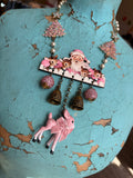 Pink Wonderland Santa Necklace
