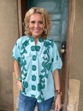 Ocean Breeze Printed Blouse