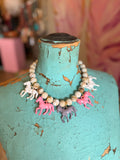 Wild Horse Necklace - Beige/white pink grey
