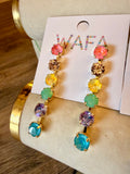 WAFA Small Crystal Cascade Drop Earrings
