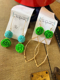 Evergreen Rose Earrings