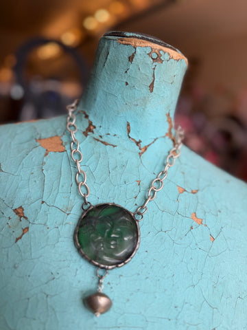 🌿 “Amazonite Moon Muse” Necklace – Art by Amy