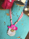 Pink Cowboy Santa Scarf Necklacee Jennifer Thames