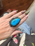 Turquoise Teardrop Statement Ring