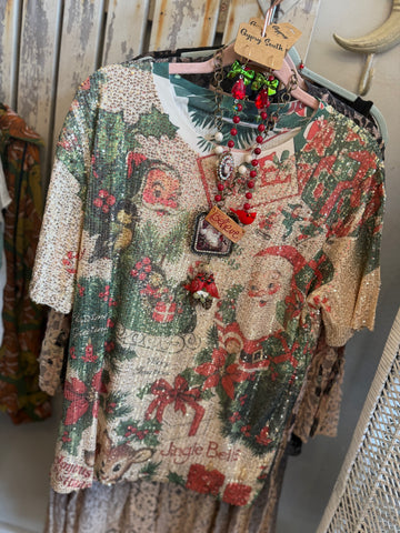St. Nick Shimmer Scene Top