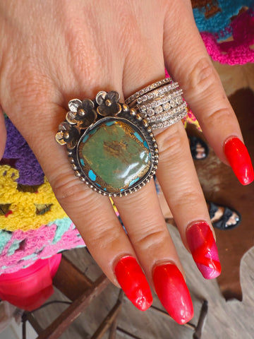 Tibetan Turquoise Pyrite Ring
