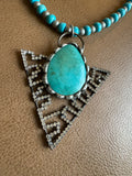Art by Amy “Desert Light” Turquoise & Crystal Triangle Necklace