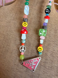 Funky Luxe Necklace by SBC - Dk Pink/Lime Dice