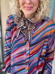 Wild Lavender Striped Shirt Dress
