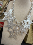 Matt Star Charm Necklace Gold or Silver