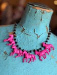Pink/Black Pony Parade Pearl Necklace