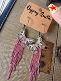 Blush Flutter Fringe Hoops 🦋