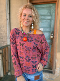 Mauve Flutter Oversized Tee — Dusty Rose