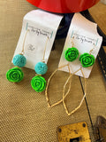 Evergreen Rose Earrings