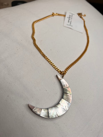 Jennifer Thames Mother of Pearl Moon Necklace