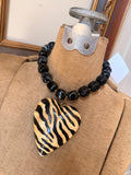 Zebra After Dark Necklace by Jennifer Thames