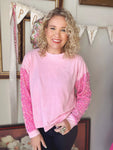 Pretty in Pink Sequin Sleeve Top