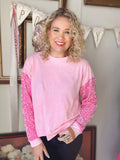 Pretty in Pink Sequin Sleeve Top