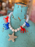 Wild Horse Necklace - Star Red White & Blue
