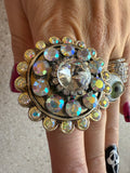 “Wildflower Shine Ring” – AB Crystal Statement Ring