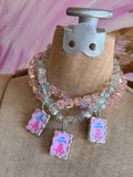 Mahj Tile Necklace - Crystal Cube Necklace