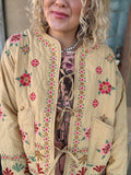 🌼 Prairie Bloom Khaki Embroidered Jacket