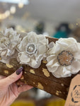 A Rare Bird Clutch Purse Ivory Flowers