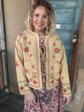 🌼 Prairie Bloom Khaki Embroidered Jacket