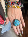 Stormy Turquoise Raindrop Ring