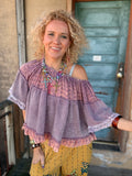 Lavender Reverie Mixed Lace Top