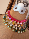 Jade Crystal Raindrop Necklace - 4 Color Options