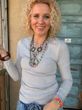 Silver Lining Lace Ribbed Top