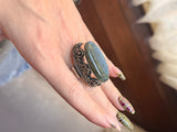 Electric Moon Labradorite Statement Ring