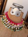 Jade Crystal Raindrop Necklace - 4 Color Options