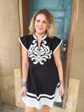 The Noir Filigree Shift Dress